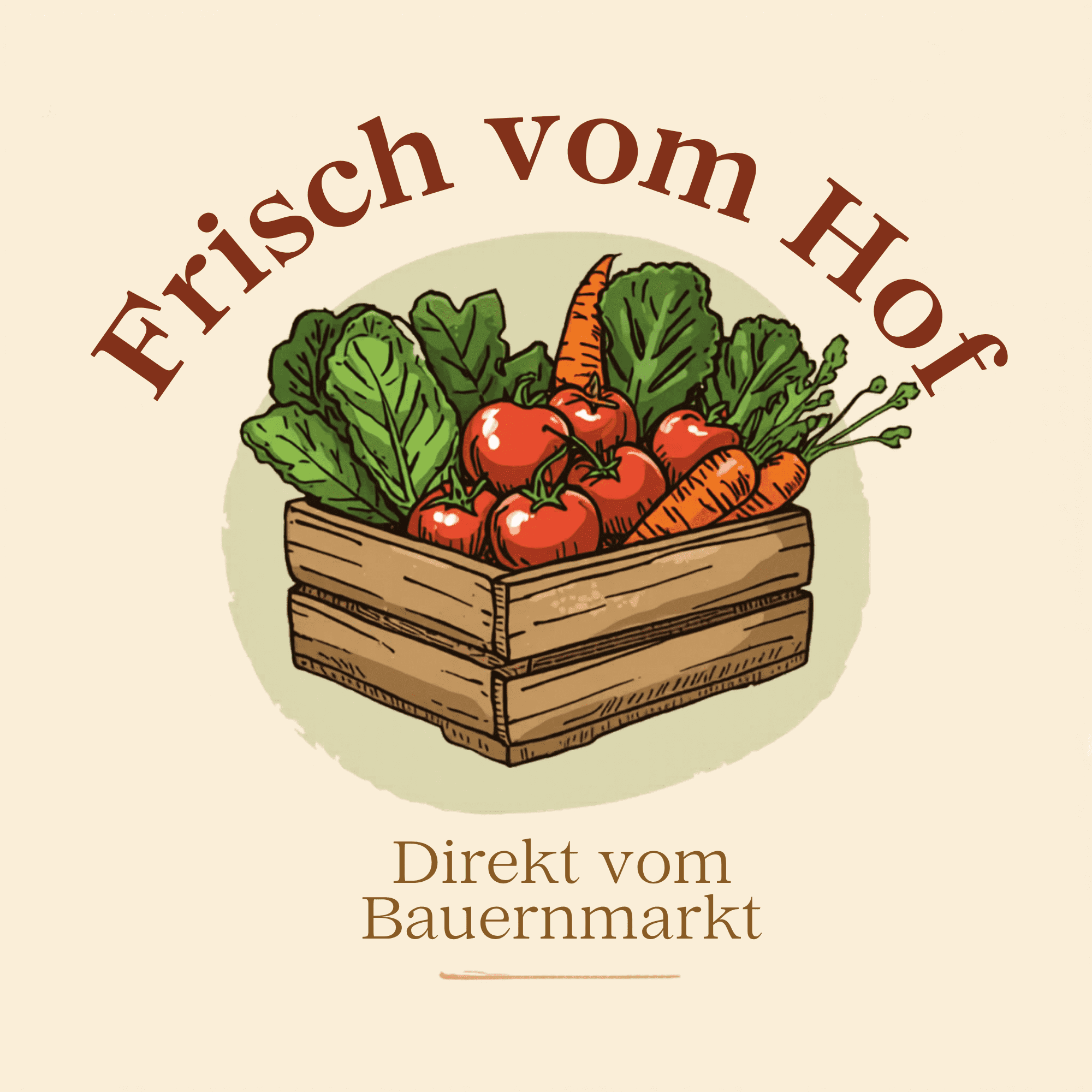 Betriebe entdecken colorful rustic produce crate logo