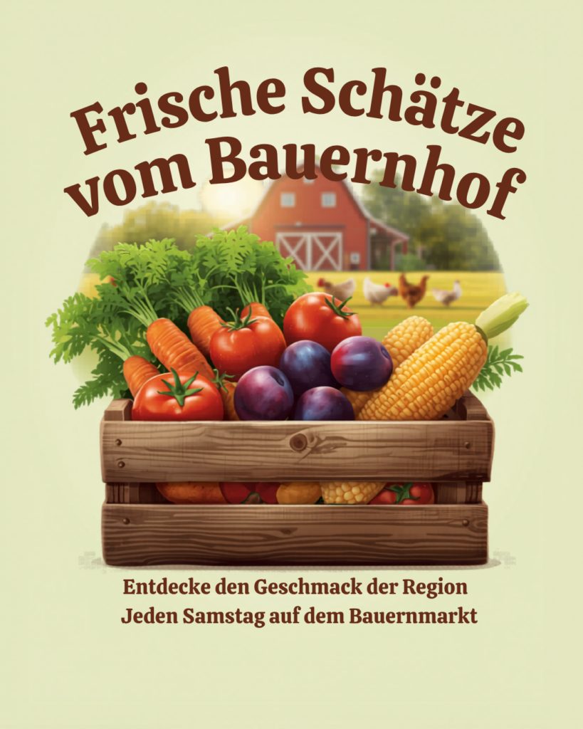 Frische Schätze vom Bauernhof mit regionalem Obst und Gemüse